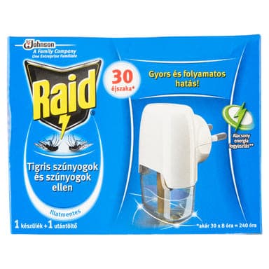 Raid Elektromos 30 éjszakás szúnyogírtó készülék utántöltő folyadékkal - 21 ml