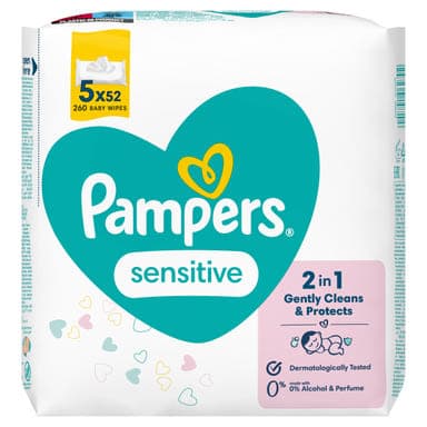 Pampers Sensitive törlőkendő - 260 db