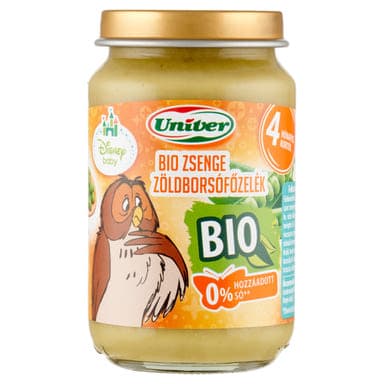 Univer Bio Bébiétel Zsenge Zöldborsó Főzelék Ízesítéssel 4 Hónapos Kortól - 163 g