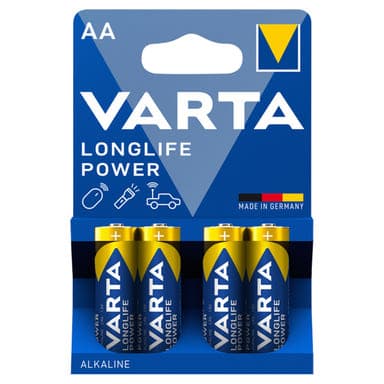 Varta Longlife Power AA LR6 1,5 V nagy teljesítményű alkáli elem - 4 db