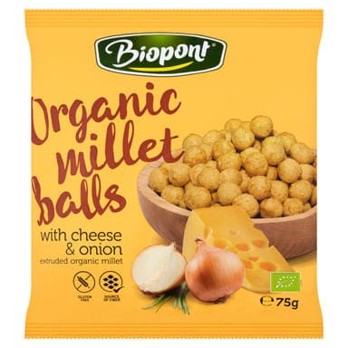 Biopont Bio Extrudált kölesgolyó, sajtos-hagymás - 75 g