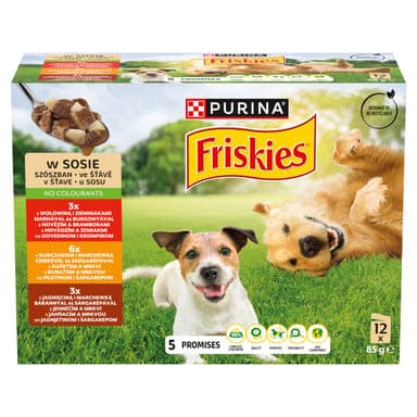 Friskies szószos alutasak kutyáknak 12*85g - 1020 g