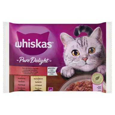 Whiskas Pure Delight teljes értékű nedves eledel felnőtt macskáknak 4 x 85 g - 340 g