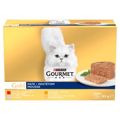 Purina Gourmet Gold pástétom nedves macskaeledel 12 x 85 g - 1020 g