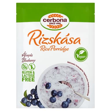 Cerbona Vegan gluténmentes, laktózmentes áfonyás rizskása - 45 g