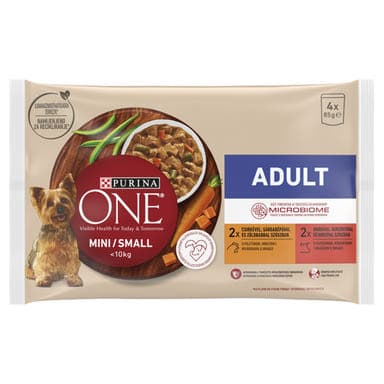 Purina One Mini Adult nedves kutyaeledel csirkével és marhával 4x85g - 340 g