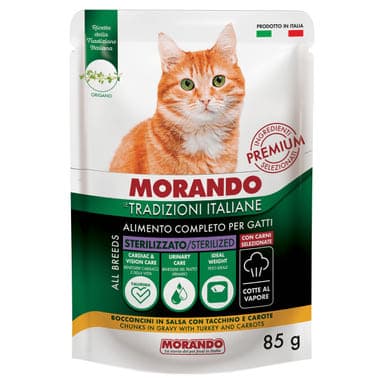 Morando zselés alutasak macskáknak pulykával és sárgarépával - 85 g