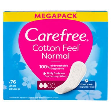 Carefree Cotton tisztasági betét friss illattal - 76 db