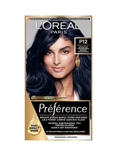 L'Oréal Paris Préférence Hajfesték P12 Seoul - Intenzív kékesfekete - 1 db