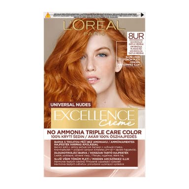 L'Oréal Paris Excellence Universal Nudes hajfesték /8 világos izzó vörös - 1 db