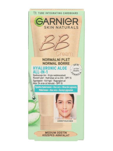 Garnier Skin Naturals BB krém normál bőrre aloe verával és hialuronsavval SPF15 /közepes árnyalat - 50 ml