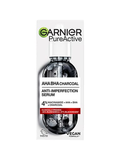 Garnier Pure Active bőrhibák elleni szérum AHA + BHA aktív szén - 30 ml