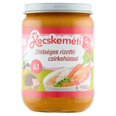 Kecskeméti bébiétel, zöldséges rizottó csirkehússal 5 hónapos kórtól - 190 g