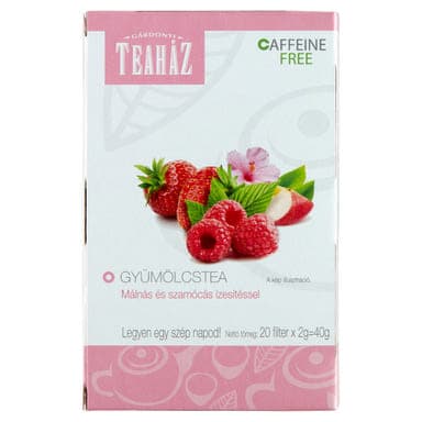 Gárdonyi Teaház gyümölcstea málnás és szamócás ízesítéssel, 20 filter - 40 g