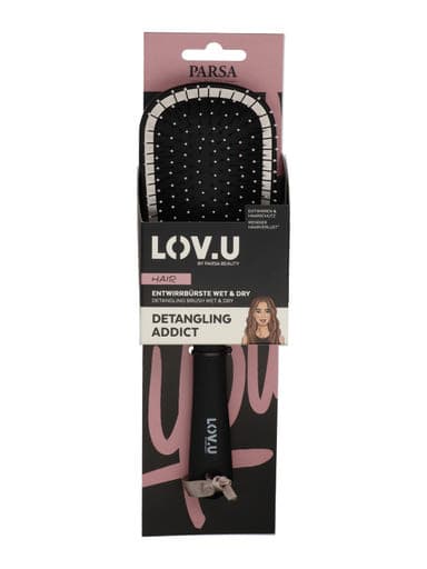 Parsa Beauty Love.U nagy ovális hajkefe /rózsaszín, fekete - 1 db