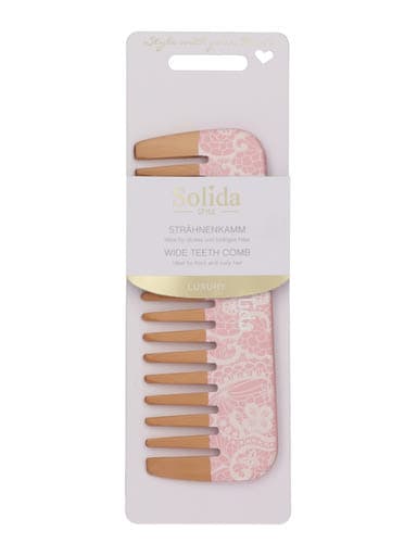 Solida nyírfa fésű leopárd/csipke/rosegold - 1 db
