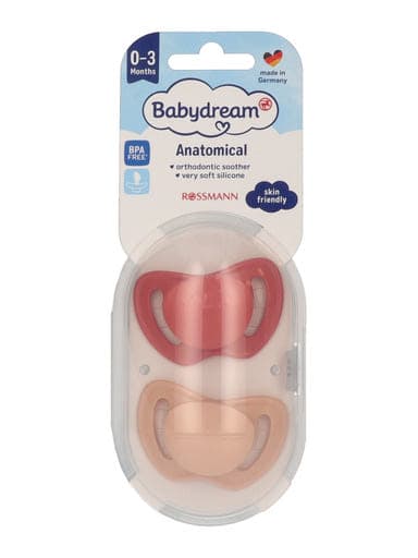 Babydream játszócumi anatómiai szilikon 0-3h tároló dobozban - 2 db