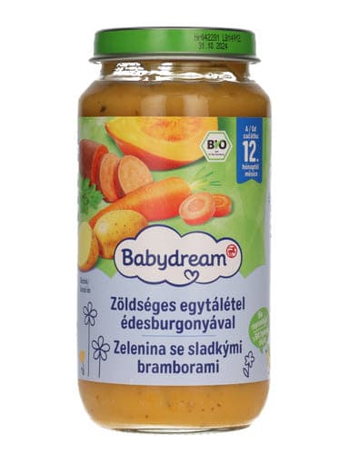 Babydream Bio Bébiétel Zöldséges, Édesburgonyával 12 Hónapos Kortól - 250 g