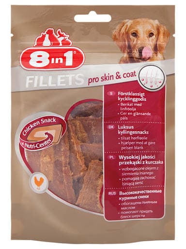 8in1 kutya jutifalat pro skin fillets - 80 g