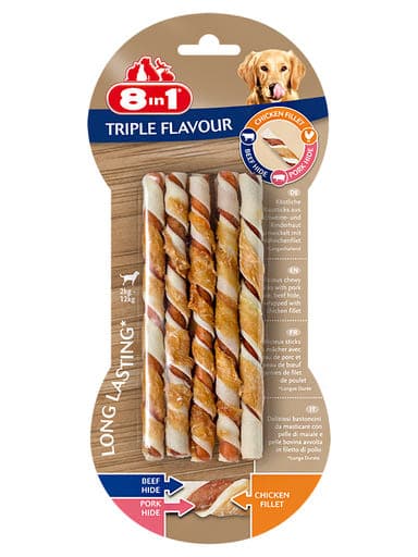 8 in 1 Triple Flavour jutalomfalat kutyáknak - 10db-70 g