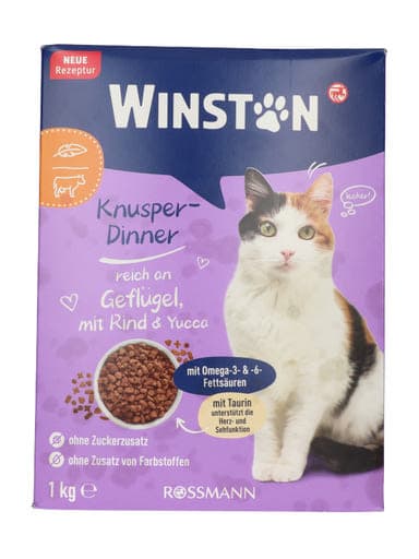 Winston Ropogós vacsora szárazeledel macskáknak, szárnyasban gazdag, marhával és yuccával - 1000 g