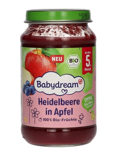 Bio Gyümölcskészítmény, alma-áfonya – 5 hónapos kortól 190g