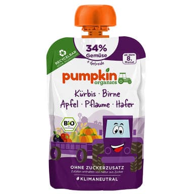 Pumpkin Bio sütőtök püré körtével és szilvával 8 hónapos kortól - 100 g