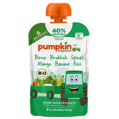 Pumpkin Bio brokkoli spenót püré körtével és mangóval 6 hónapos kortól - 100 g