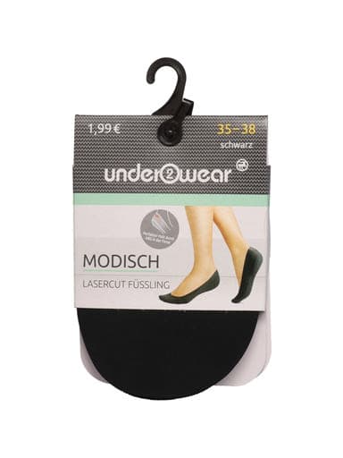 Underwear lézervágott titokzokni /fekete 35/38 - 1 db