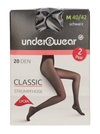 Underwear Classic 20 Den Fekete M Harisnya - 2 db
