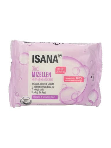 Isana Clean & Care micellás arctisztítókendő - 10 db