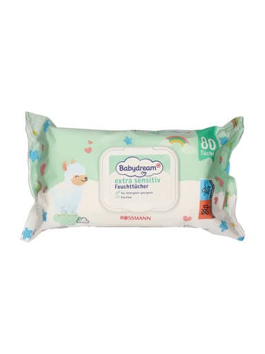 Babydream Extra Sensitive nedves törlőkendő - 80 db