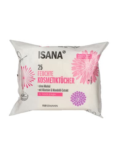 Isana nedves kozmetikai kendő - 25 db