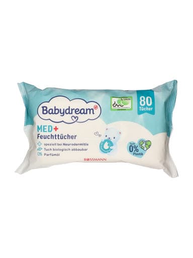 Babydream Med nedves törlőkendő - 80 db