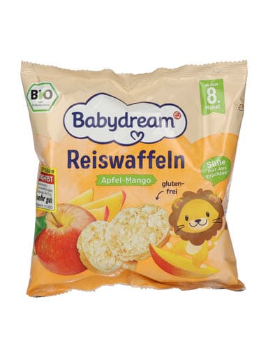Babydream Bio rizskorong alma, mangó 8 hónapos kortól - 35 g
