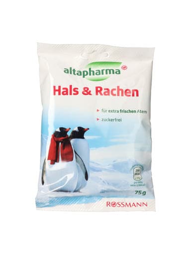 Altapharma mentolos torokcukorka édesítőszerekkel - 75 g
