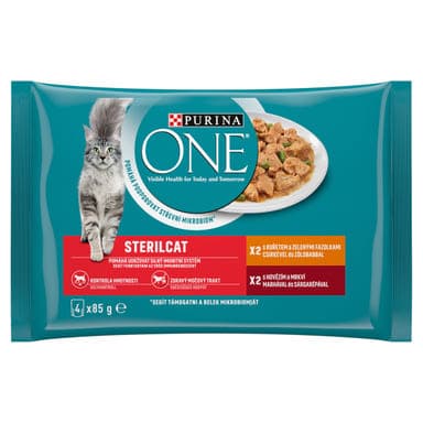 Purina One Sterilcat csirkével és marhával nedves macskaeledel 4 x 85 g - 340 g