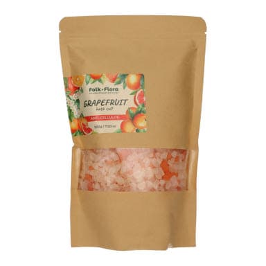 Folk&Flora frissítő és revitalizáló anti-cellulit fürdősó grapefruittal - 500 g