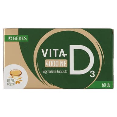 Béres Vita-D3 4000 NE lágyzselatin étrend-kiegészítő kapszula - 60 db
