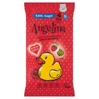 Angelina Bio kukorica snack alma, eper 10 hónapos kortól - 60 g
