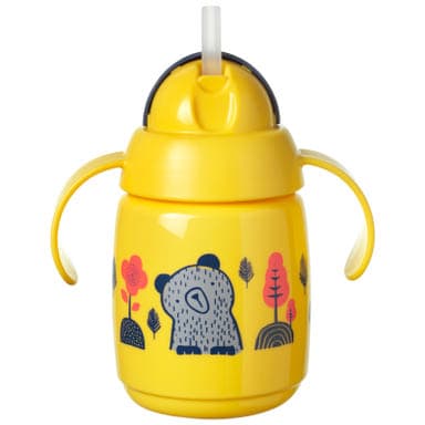 Tommee Tippee Superstar Training szívószálas ivópohár, 6 hónapos kortól, sárga, 300 ml - 1 db