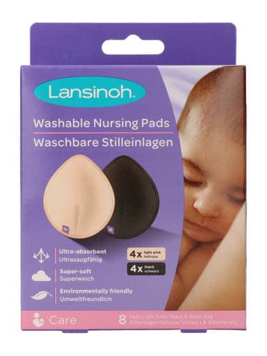 Lansinoh színes, mosható melltartóbetét mosózsákkal - 8 db