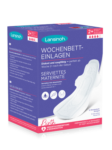 Lansinoh diszkrét és nedvszívó szülés utáni betét, egyesével csomagolt 2. héttől - 12 db