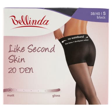 Bellinda Like Second Skin harisnya 20 Den fekete, S-es méret - 1 db