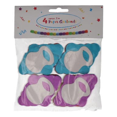 Színes mini papír girland - 4 db