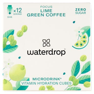 Waterdrop Focus lime-zöld kávé-citromlevél ízű pezsgő kocka ital készítéséhez 12 x 2,1 g - 25 g