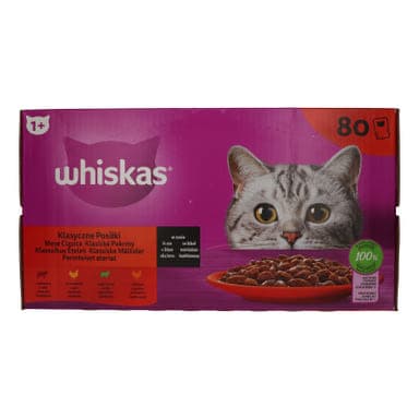 Whiskas tasakos eledel vegyes válogatás felnőtt macskák számára mártásban 80x85 g - 6800 g
