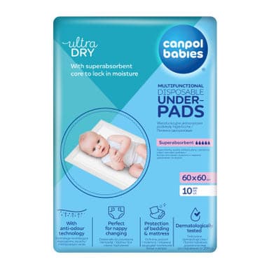 Canpol Babies többfunkciós pelenkázó alátét 60*60 cm - 10 db