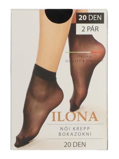 Gala Ilona bokazokni krepp 20Den fekete - 2 db