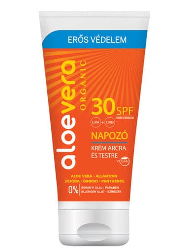 Aloe Vera Organic napozó krém arcra és testre SPF30 - 50 ml